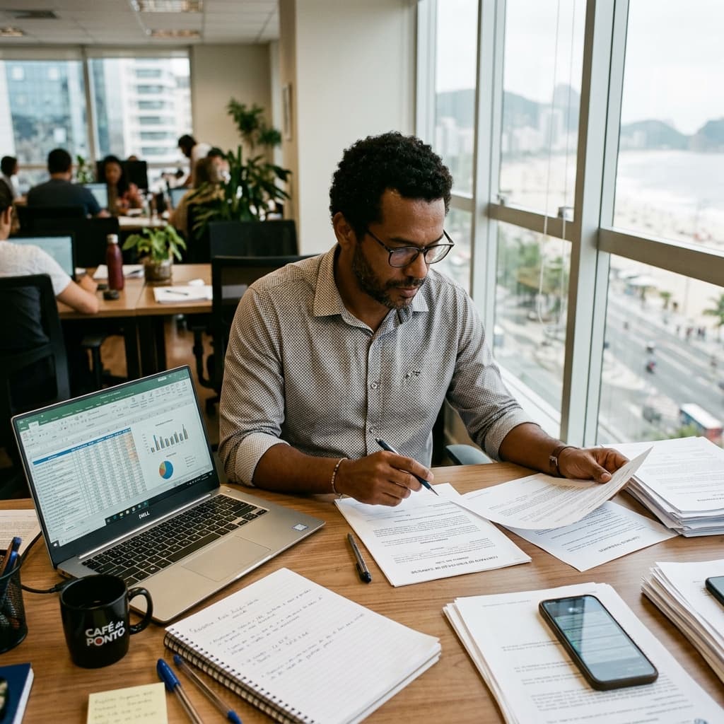 Jovens brasileiros assinando contrato de trabalho – CLT ou PJ 2026 simulador qual vale mais salário regime tributário