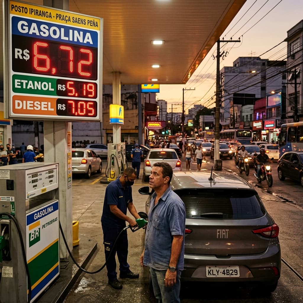 Motorista abastecendo carro em posto de gasolina no Brasil — MP subsídio combustível 2026 governo reduz preço gasolina diesel