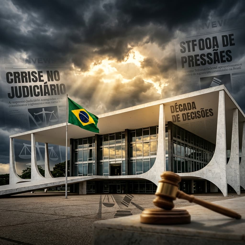 Supremo Tribunal Federal STF com céu dramático — Alexandre de Moraes suspende Lei da Dosimetria 8 de janeiro 2026