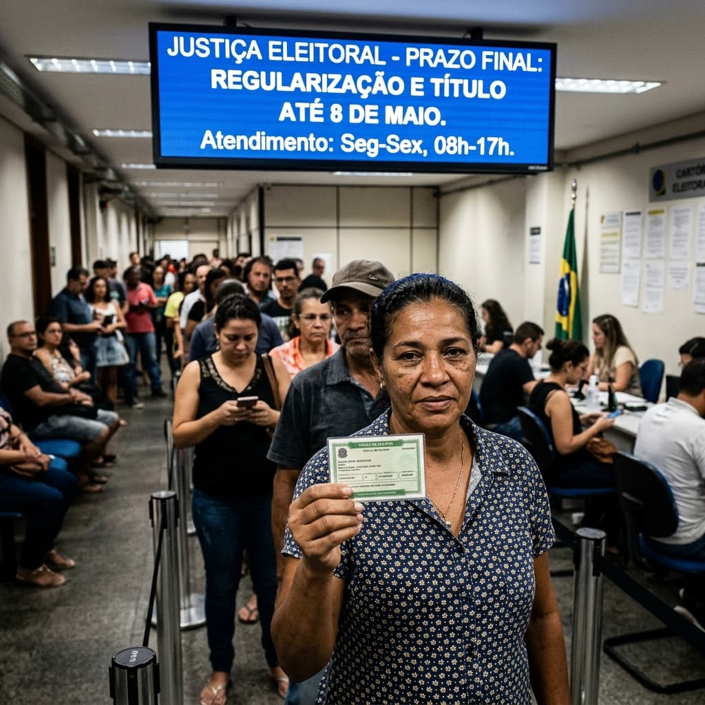 Eleitor com título eleitoral em cartório eleitoral — prazo final 6 maio 2026 transferência domicílio eleitoral eleições 2026